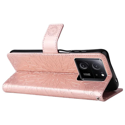KT Imprinting Flower Series-1 For Xiaomi 13T / 13T Pro / Redmi K60 Ultra Case PU Leather Phone Cover Wallet