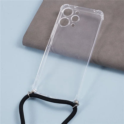 For Xiaomi Redmi 12 4G Clear Case Anti-drop Anti-scratch Phone Cover with Lanyard
