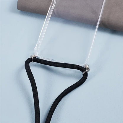 For Xiaomi Redmi 12 4G Clear Case Anti-drop Anti-scratch Phone Cover with Lanyard