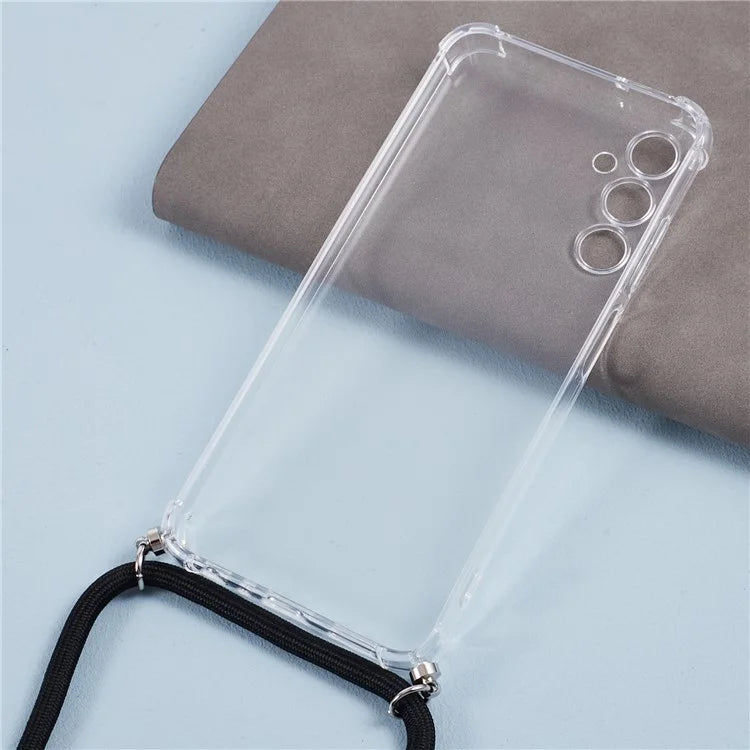 For Samsung Galaxy A05s 4G Clear Case Anti-scratch Phone TPU Cover with Lanyard