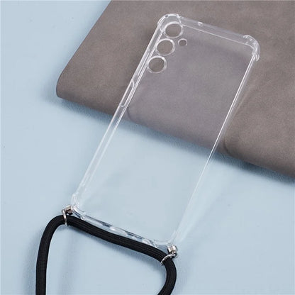 For Samsung Galaxy A05s 4G Clear Case Anti-scratch Phone TPU Cover with Lanyard