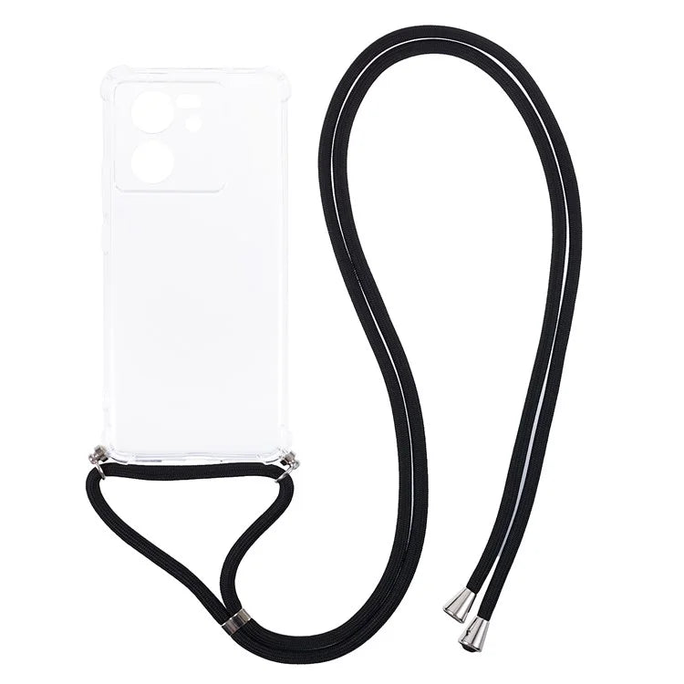 For Xiaomi 13T / 13T Pro / Redmi K60 Ultra TPU Case Anti-drop Clear TPU Cover with Lanyard