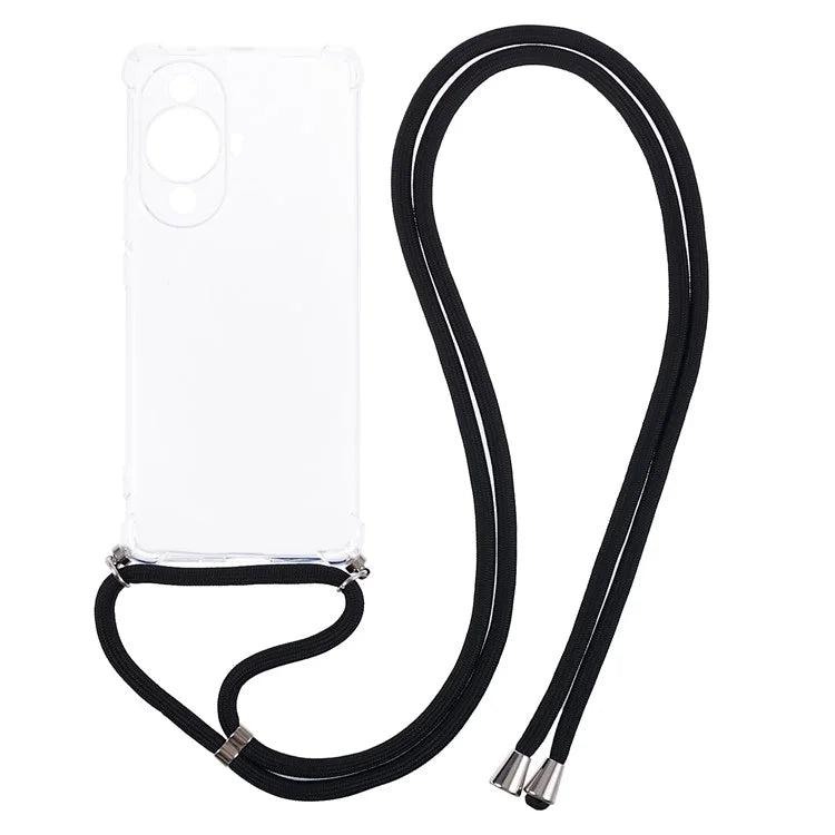 For Huawei nova 11 Clear Case Precise Cutout Phone Back Cover with Lanyard