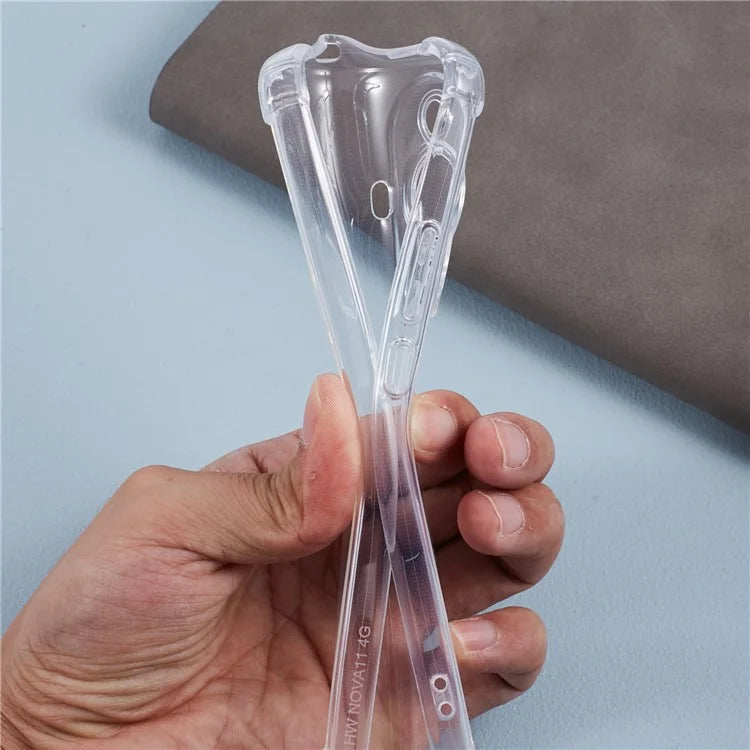 For Huawei nova 11 Clear Case Precise Cutout Phone Back Cover with Lanyard