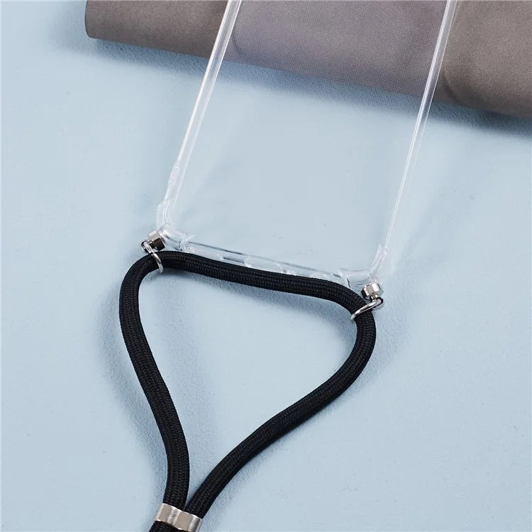 For Samsung Galaxy A05 4G Case Transparent TPU Phone Cover with Lanyard