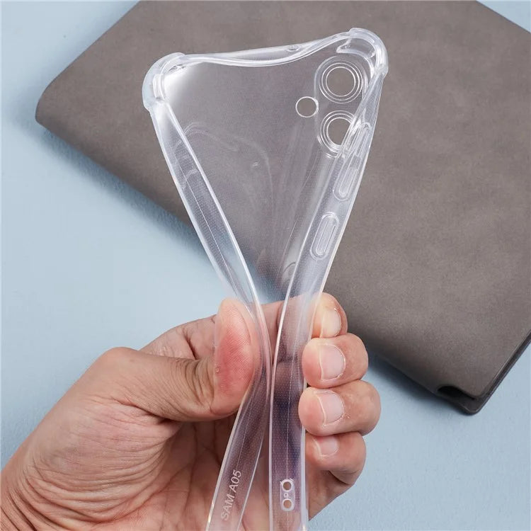 For Samsung Galaxy A05 4G Case Transparent TPU Phone Cover with Lanyard