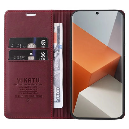 YIKATU YK-001 For Xiaomi Redmi Note 13 Pro+ 5G Case Magnetic Closing Leather Phone Cover