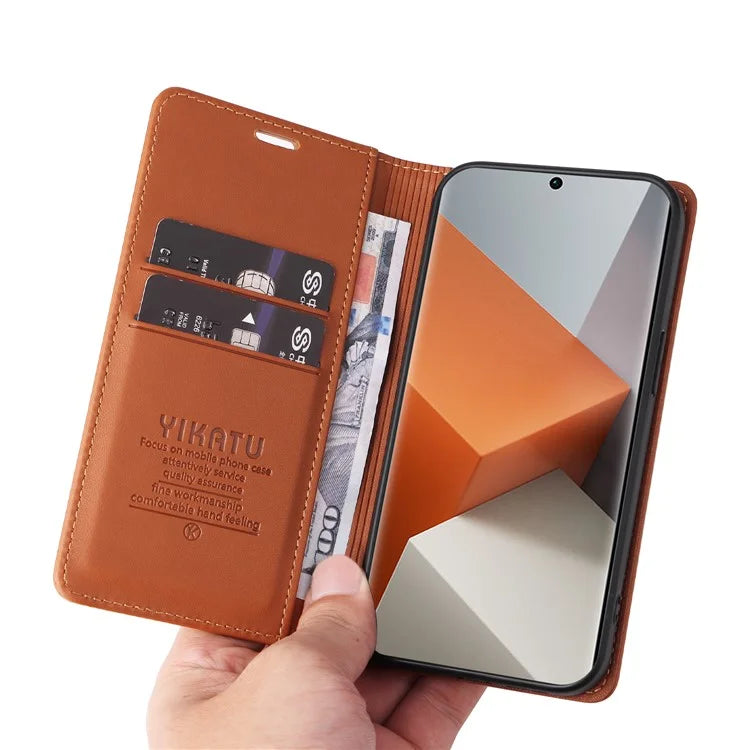 YIKATU YK-001 For Xiaomi Redmi Note 13 Pro+ 5G Case Magnetic Closing Leather Phone Cover