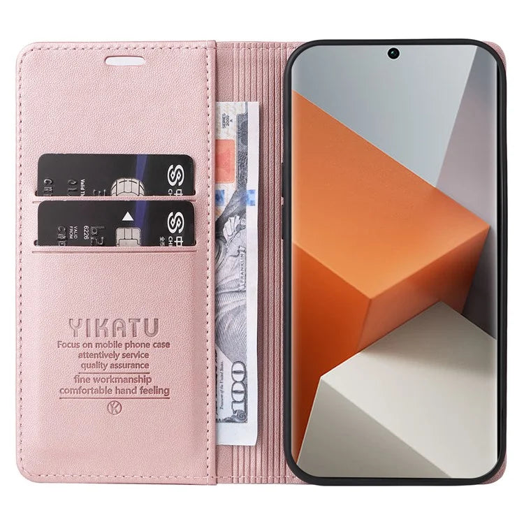 YIKATU YK-001 For Xiaomi Redmi Note 13 Pro+ 5G Case Magnetic Closing Leather Phone Cover