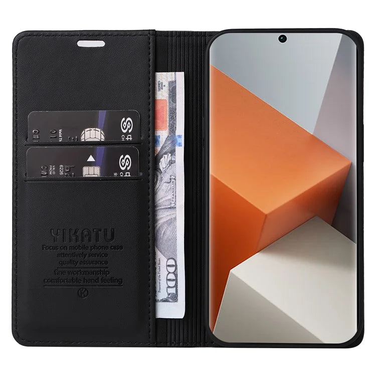 YIKATU YK-001 For Xiaomi Redmi Note 13 Pro+ 5G Case Magnetic Closing Leather Phone Cover