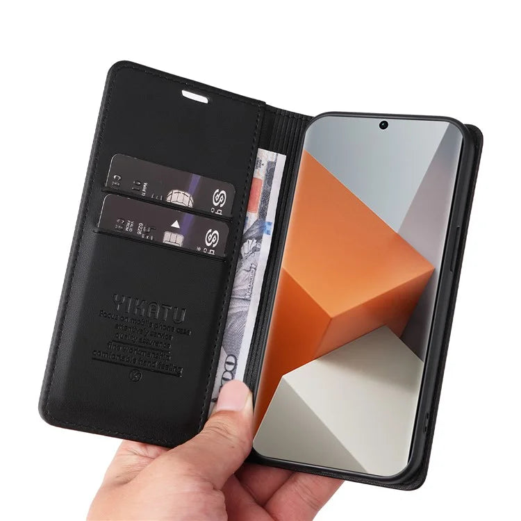 YIKATU YK-001 For Xiaomi Redmi Note 13 Pro+ 5G Case Magnetic Closing Leather Phone Cover