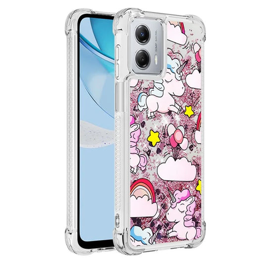 YB Quicksand Series-2 for Motorola Moto G 5G (2023) Case TPU Pattern Floating Liquid Phone Cover