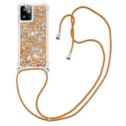 YB Quicksand Series-4 for Motorola Moto G Power 5G Case TPU Glitter Liquid Phone Cover with Lanyard