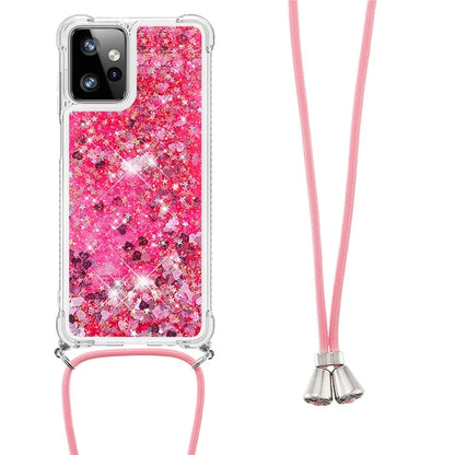 YB Quicksand Series-4 for Motorola Moto G Power 5G Case TPU Glitter Liquid Phone Cover with Lanyard