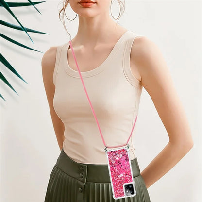 YB Quicksand Series-4 for Motorola Moto G Power 5G Case TPU Glitter Liquid Phone Cover with Lanyard