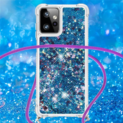YB Quicksand Series-4 for Motorola Moto G Power 5G Case TPU Glitter Liquid Phone Cover with Lanyard