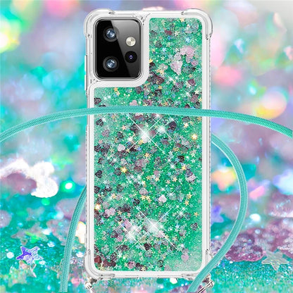 YB Quicksand Series-4 for Motorola Moto G Power 5G Case TPU Glitter Liquid Phone Cover with Lanyard