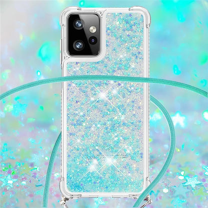 YB Quicksand Series-4 for Motorola Moto G Power 5G Case TPU Glitter Liquid Phone Cover with Lanyard