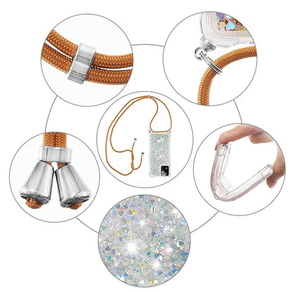 YB Quicksand Series-4 for Motorola Moto G Power 5G Case TPU Glitter Liquid Phone Cover with Lanyard