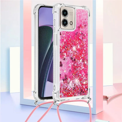 YB Quicksand Series-4 for Motorola Moto G Stylus 5G (2023) Case Moving Liquid TPU Glitter Cover with Lanyard