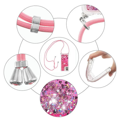 YB Quicksand Series-4 for Motorola Moto G Stylus 5G (2023) Case Moving Liquid TPU Glitter Cover with Lanyard