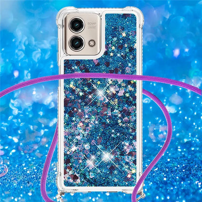 YB Quicksand Series-4 for Motorola Moto G Stylus 5G (2023) Case Moving Liquid TPU Glitter Cover with Lanyard