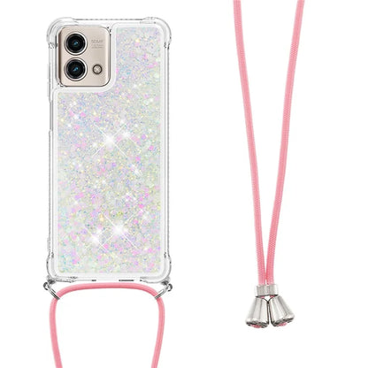 YB Quicksand Series-4 for Motorola Moto G Stylus 5G (2023) Case Moving Liquid TPU Glitter Cover with Lanyard