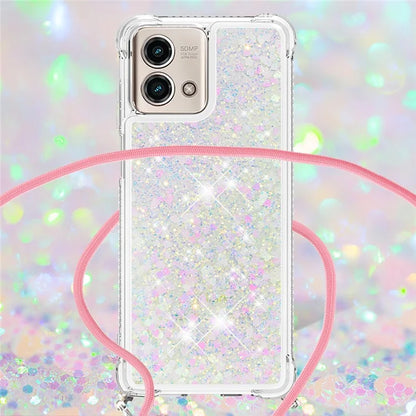 YB Quicksand Series-4 for Motorola Moto G Stylus 5G (2023) Case Moving Liquid TPU Glitter Cover with Lanyard