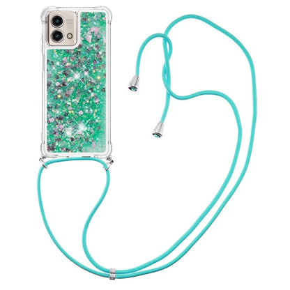 YB Quicksand Series-4 for Motorola Moto G Stylus 5G (2023) Case Moving Liquid TPU Glitter Cover with Lanyard