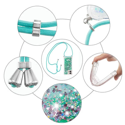 YB Quicksand Series-4 for Motorola Moto G Stylus 5G (2023) Case Moving Liquid TPU Glitter Cover with Lanyard