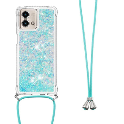 YB Quicksand Series-4 for Motorola Moto G Stylus 5G (2023) Case Moving Liquid TPU Glitter Cover with Lanyard