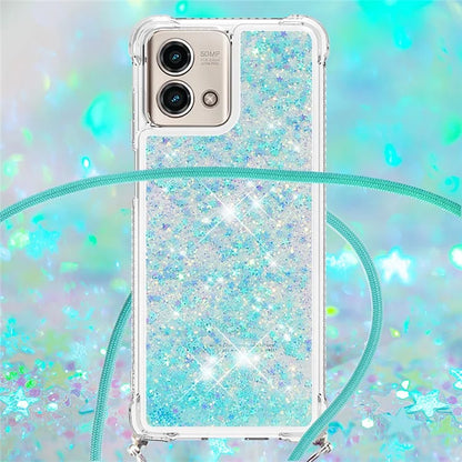 YB Quicksand Series-4 for Motorola Moto G Stylus 5G (2023) Case Moving Liquid TPU Glitter Cover with Lanyard