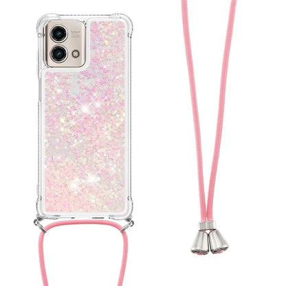 YB Quicksand Series-4 for Motorola Moto G Stylus 5G (2023) Case Moving Liquid TPU Glitter Cover with Lanyard