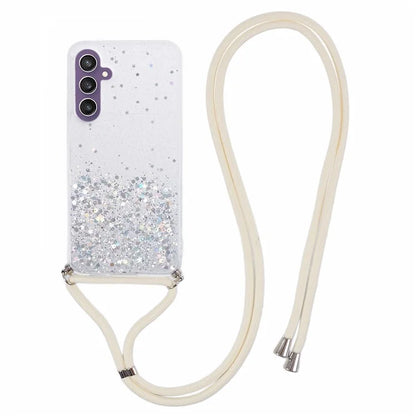 AW Series Sparkle Epoxy TPU Case for Samsung Galaxy S23 FE Case Anti-Drop Phone Cover with Lanyard