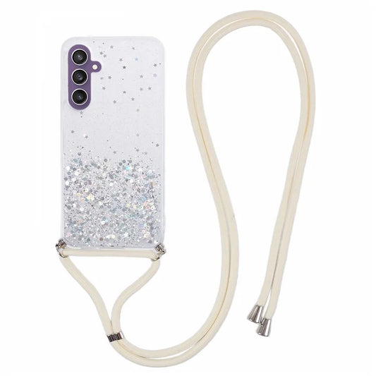 AW Series Sparkle Epoxy TPU Case for Samsung Galaxy S23 FE Case Anti-Drop Phone Cover with Lanyard