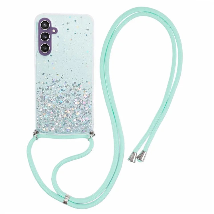 AW Series Sparkle Epoxy TPU Case for Samsung Galaxy S23 FE Case Anti-Drop Phone Cover with Lanyard