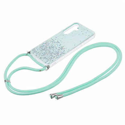 AW Series Sparkle Epoxy TPU Case for Samsung Galaxy S23 FE Case Anti-Drop Phone Cover with Lanyard