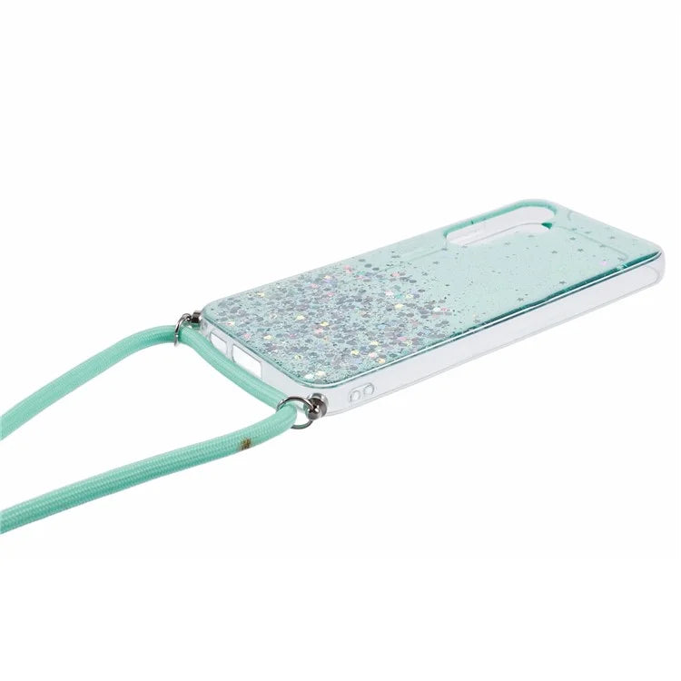 AW Series Sparkle Epoxy TPU Case for Samsung Galaxy S23 FE Case Anti-Drop Phone Cover with Lanyard