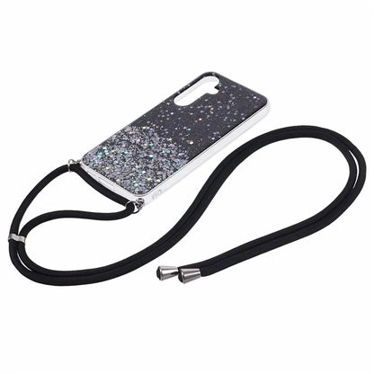 AW Series Sparkle Epoxy TPU Case for Samsung Galaxy S23 FE Case Anti-Drop Phone Cover with Lanyard