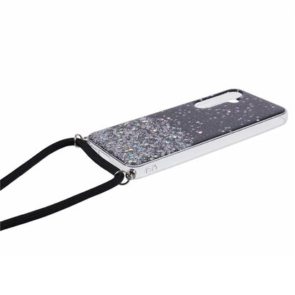 AW Series Sparkle Epoxy TPU Case for Samsung Galaxy S23 FE Case Anti-Drop Phone Cover with Lanyard