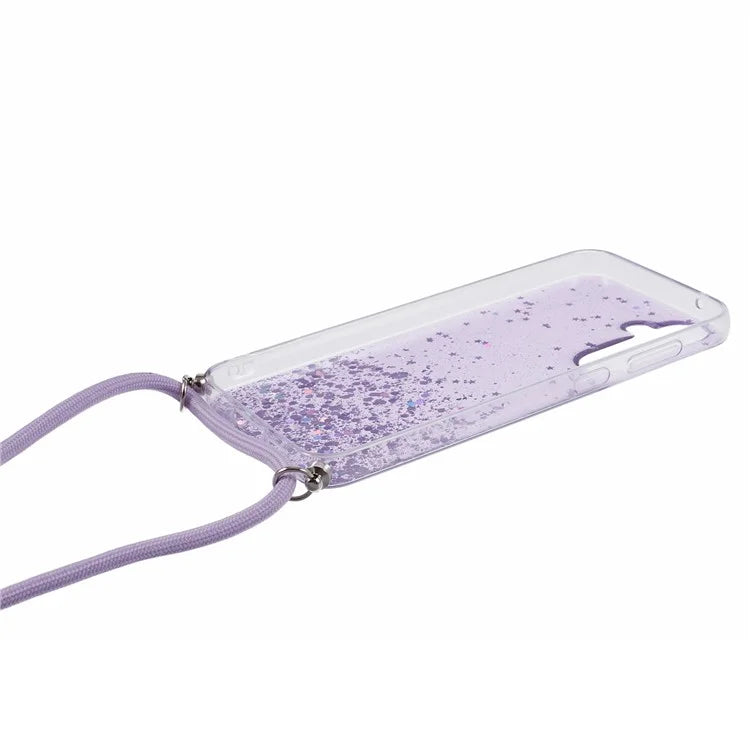 AW Series Sparkle Epoxy TPU Case for Samsung Galaxy S23 FE Case Anti-Drop Phone Cover with Lanyard