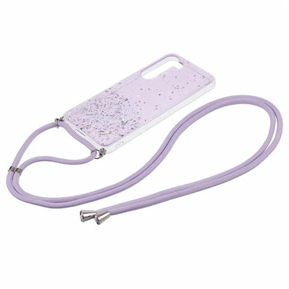 AW Series Sparkle Epoxy TPU Cover for Samsung Galaxy S23 Case with Lanyard Protective Phone Case