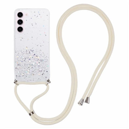 AW Series Sparkle Epoxy TPU Cover for Samsung Galaxy S23 Case with Lanyard Protective Phone Case