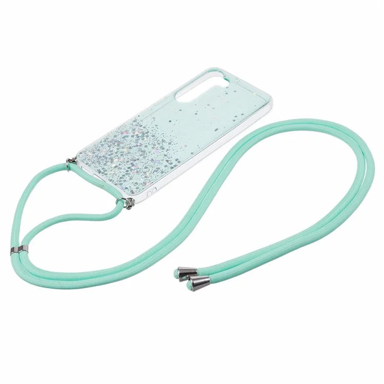 AW Series TPU Case for Samsung Galaxy S23+ Case Sparkle Epoxy Anti-Drop Phone Protector with Lanyard