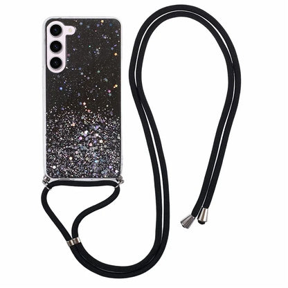 AW Series TPU Case for Samsung Galaxy S23+ Case Sparkle Epoxy Anti-Drop Phone Protector with Lanyard