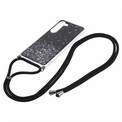 AW Series TPU Case for Samsung Galaxy S23+ Case Sparkle Epoxy Anti-Drop Phone Protector with Lanyard