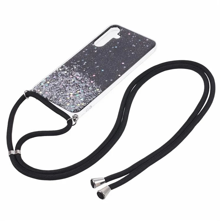 AW Series for Samsung Galaxy A34 5G Case Sparkle Epoxy TPU Back Cover with Lanyard