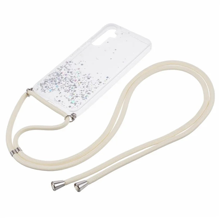 AW Series for Samsung Galaxy A34 5G Case Sparkle Epoxy TPU Back Cover with Lanyard