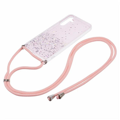 AW Series for Samsung Galaxy A34 5G Case Sparkle Epoxy TPU Back Cover with Lanyard