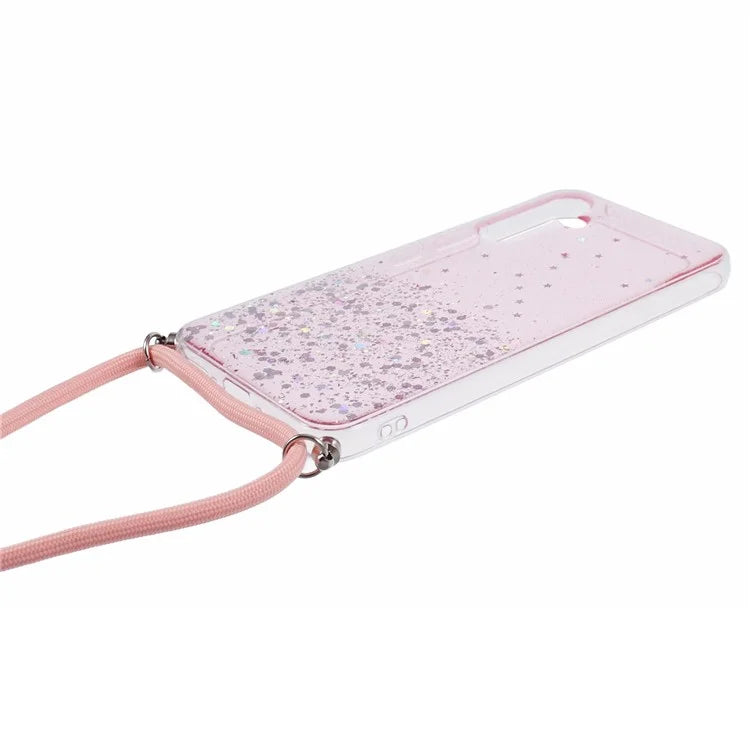 AW Series for Samsung Galaxy A34 5G Case Sparkle Epoxy TPU Back Cover with Lanyard